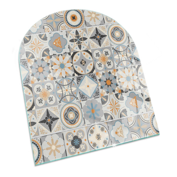 Placa protectora suelo estufa semi-ovalada Patrones de mosaico en azulejos