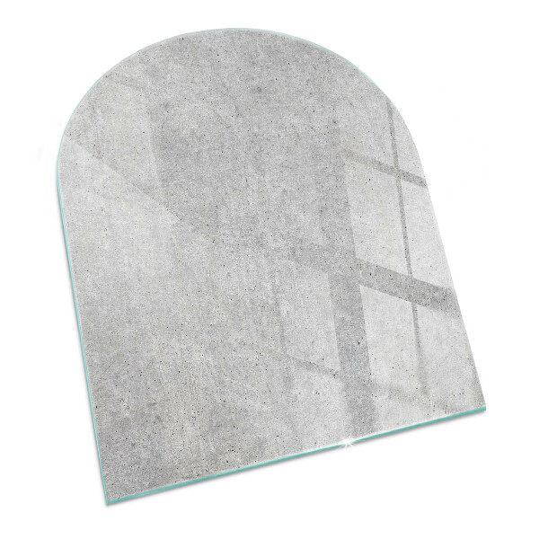 Placa protectora suelo estufa semi-ovalada Textura de hormigón crudo