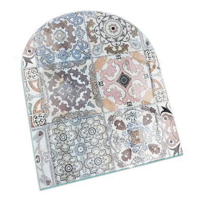 Placa protectora suelo estufa semi-ovalada Patrones de mosaico en azulejos