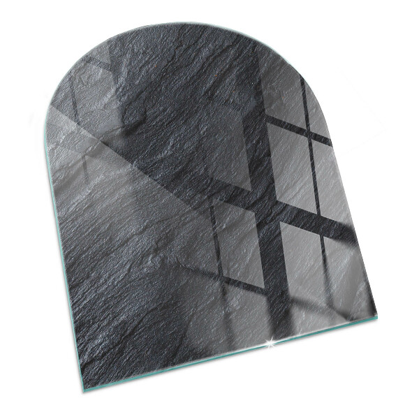 Placa protectora suelo estufa semi-ovalada Textura de la superficie de la piedra