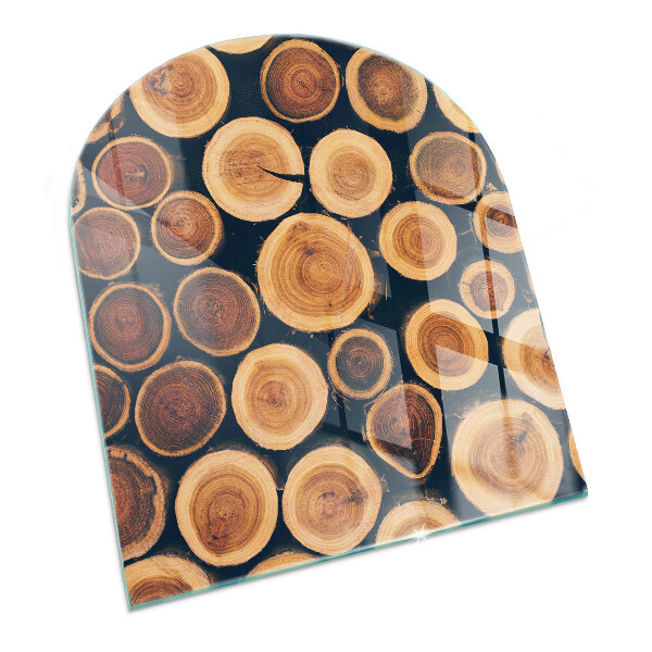 Protector suelo para estufa de leña semi-ovalada Caja con madera cortada
