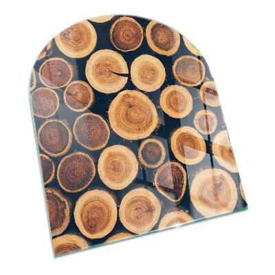 Protector suelo para estufa de leña semi-ovalada Caja con madera cortada