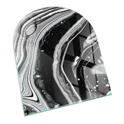 Protector suelo para estufa de leña semi-ovalada Ondas y líneas abstractas