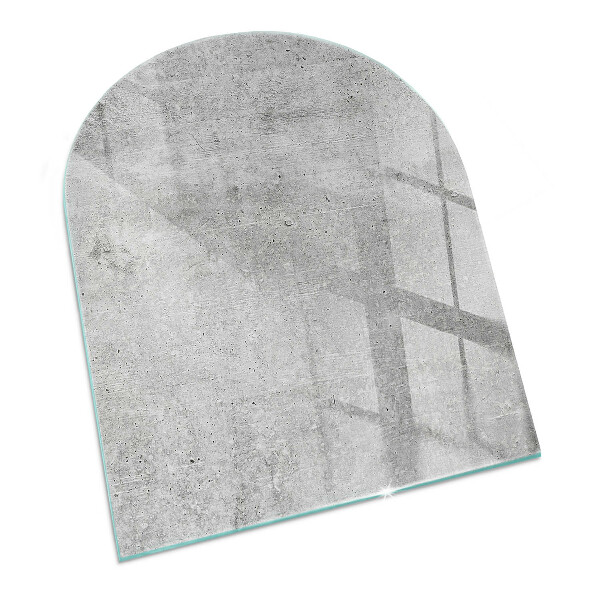 Protector suelo para estufa de leña semi-ovalada Textura de hormigón crudo