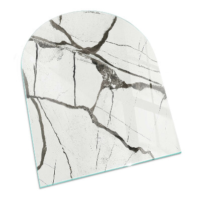 Protector suelo para estufa de leña semi-ovalada Patrón de vetas de mármol