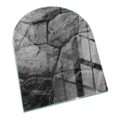 Placa protectora suelo estufa semi-ovalada Patrón de piedra natural
