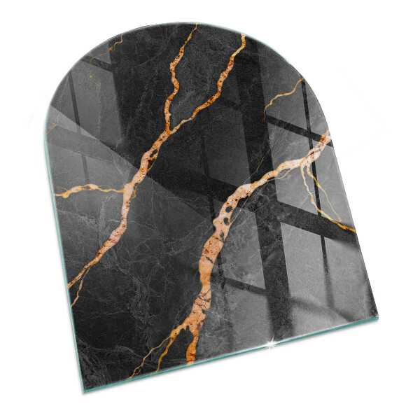 Protector suelo para estufa de leña semi-ovalada Mármol elegante con vetas