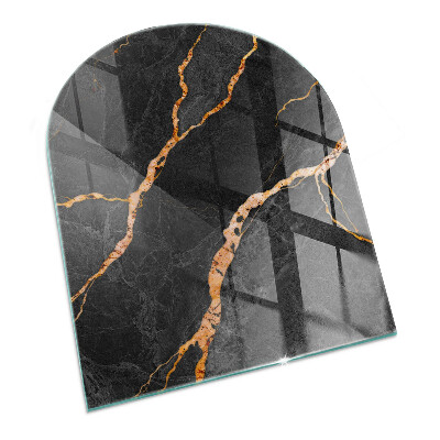 Protector suelo para estufa de leña semi-ovalada Mármol elegante con vetas