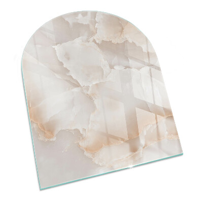 Placa protectora suelo estufa semi-ovalada Patrón de piedra natural