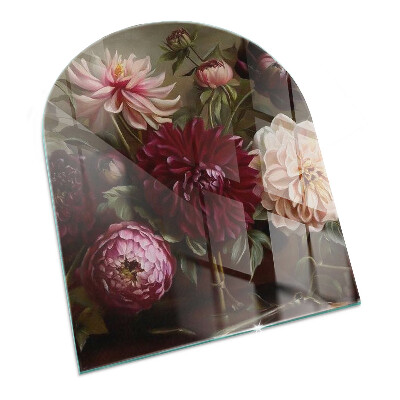 Placa protectora suelo estufa semi-ovalada Ramo de flores en detalle