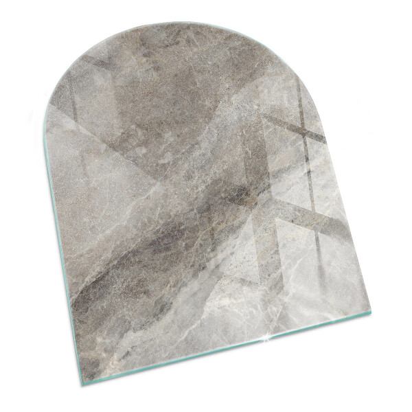 Placa protectora suelo estufa semi-ovalada Patrón de piedra natural