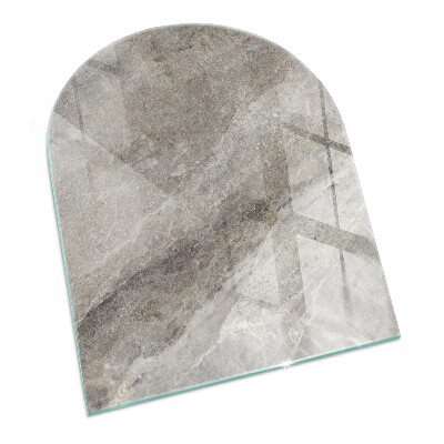 Placa protectora suelo estufa semi-ovalada Patrón de piedra natural