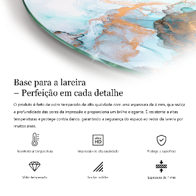 Placa protectora suelo estufa semi-ovalada Patrón de piedra natural