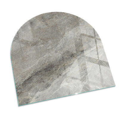 Placa protectora suelo estufa semi-ovalada Patrón de piedra natural