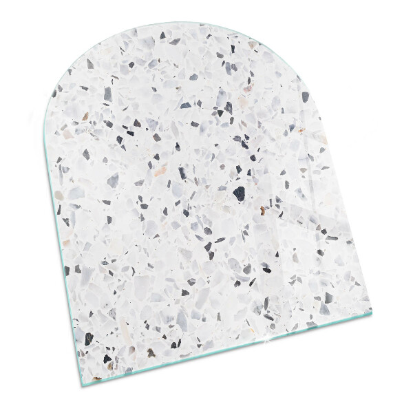 Protector suelo para estufa de leña semi-ovalada Patrón de piedra con partículas