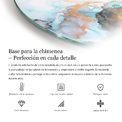 Placa protectora suelo estufa semi-ovalada Color marrón claro