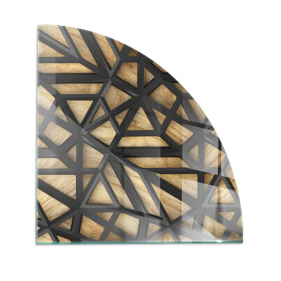 Placa de protección para estufa quarter Geometría con madera