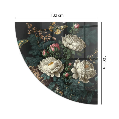 Protector de suelo para estufa quarter Patrón floral con mariposas