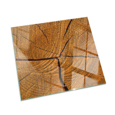 Protector suelo para estufa de leña rectangular Veta de la madera en sección transversal