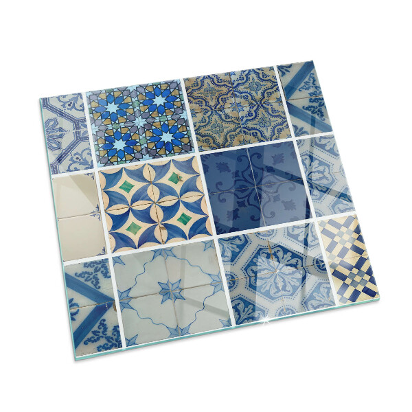 Protector de suelo para estufa rectangular Patrones de azulejos de cerámica