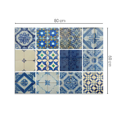 Protector de suelo para estufa rectangular Patrones de azulejos de cerámica