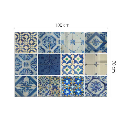 Protector de suelo para estufa rectangular Patrones de azulejos de cerámica