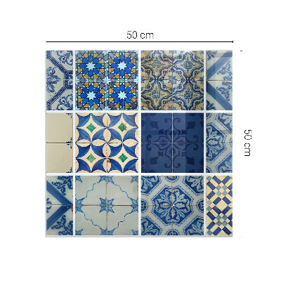 Protector de suelo para estufa rectangular Patrones de azulejos de cerámica