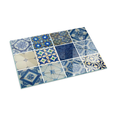 Protector de suelo para estufa rectangular Patrones de azulejos de cerámica