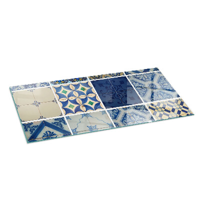 Protector de suelo para estufa rectangular Patrones de azulejos de cerámica