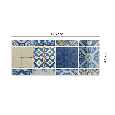 Protector de suelo para estufa rectangular Patrones de azulejos de cerámica