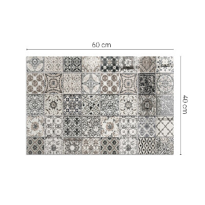 Protector suelo para estufa de leña rectangular Patrones de azulejos decorativos