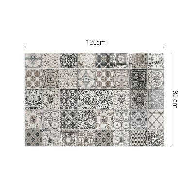 Protector suelo para estufa de leña rectangular Patrones de azulejos decorativos