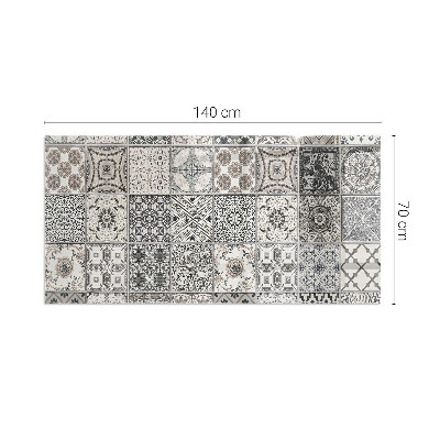 Protector suelo para estufa de leña rectangular Patrones de azulejos decorativos