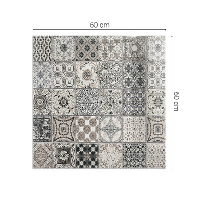 Protector suelo para estufa de leña rectangular Patrones de azulejos decorativos