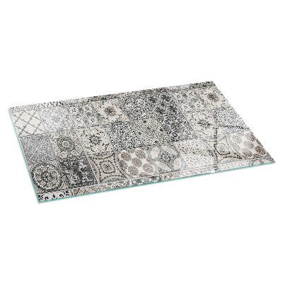 Protector suelo para estufa de leña rectangular Patrones de azulejos decorativos