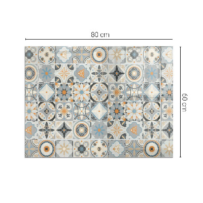 Protector suelo para estufa de leña rectangular Patrones de mosaico en azulejos
