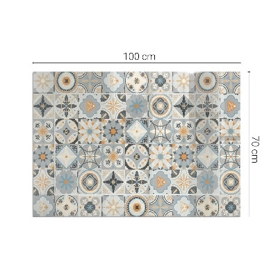 Protector suelo para estufa de leña rectangular Patrones de mosaico en azulejos