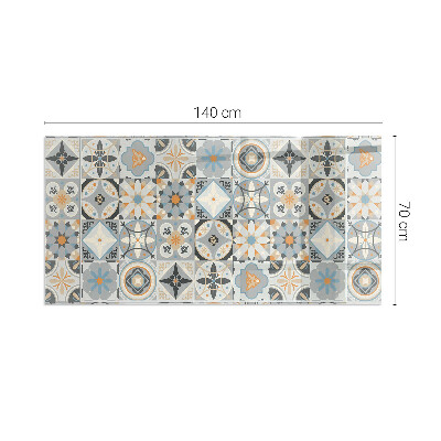Protector suelo para estufa de leña rectangular Patrones de mosaico en azulejos