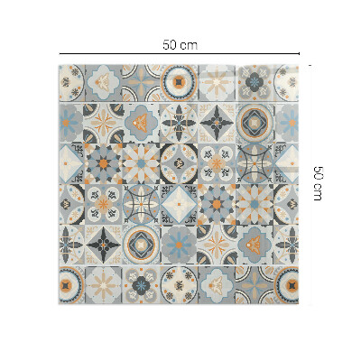 Protector suelo para estufa de leña rectangular Patrones de mosaico en azulejos