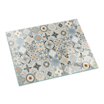 Protector suelo para estufa de leña rectangular Patrones de mosaico en azulejos
