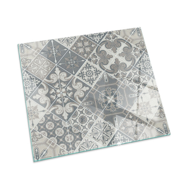 Protector de suelo para estufa rectangular Patrón de mosaico decorativo