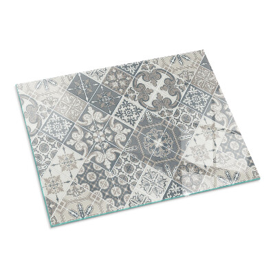 Protector de suelo para estufa rectangular Patrón de mosaico decorativo