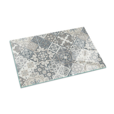 Protector de suelo para estufa rectangular Patrón de mosaico decorativo