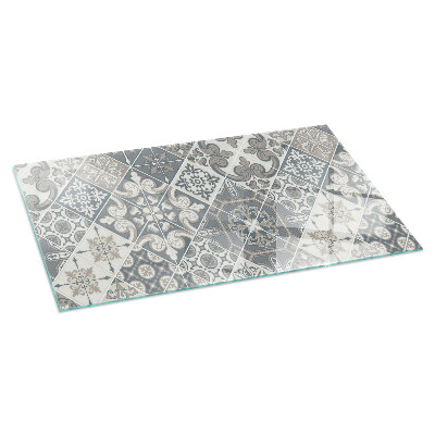 Protector de suelo para estufa rectangular Patrón de mosaico decorativo