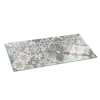 Protector de suelo para estufa rectangular Patrón de mosaico decorativo