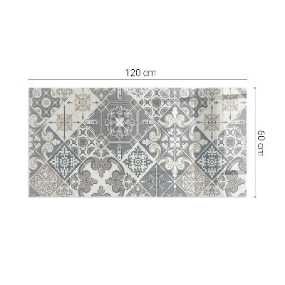 Protector de suelo para estufa rectangular Patrón de mosaico decorativo