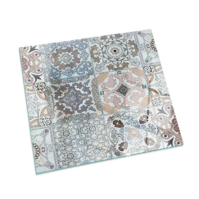 Protector suelo para estufa de leña rectangular Patrones de mosaico en azulejos