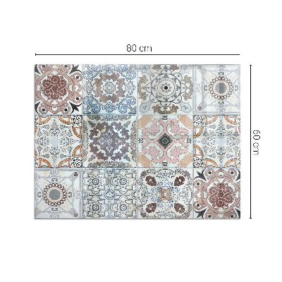 Protector suelo para estufa de leña rectangular Patrones de mosaico en azulejos