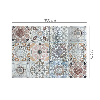 Protector suelo para estufa de leña rectangular Patrones de mosaico en azulejos