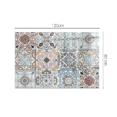 Protector suelo para estufa de leña rectangular Patrones de mosaico en azulejos